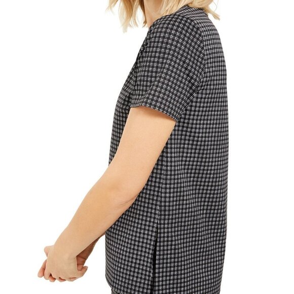 A154 Michael Kors Micro Check Tunic Top - L - Picture 3 of 3